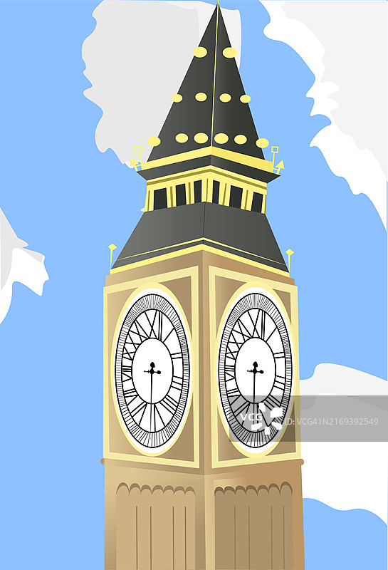 大本钟插图图片素材