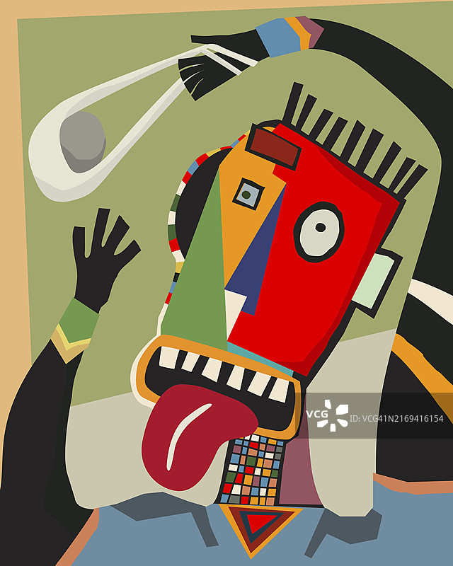 弹弓战士抽象艺术彩色矢量卡片图片素材