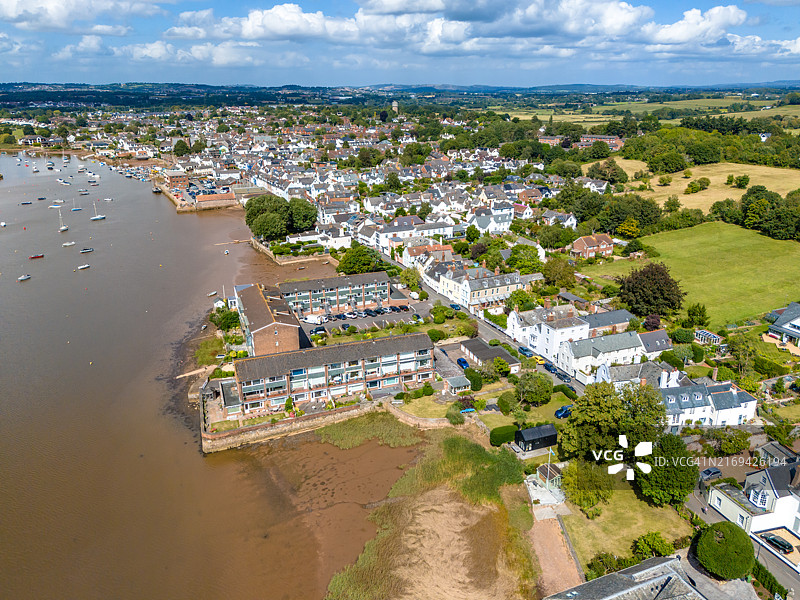 Topsham的The Strand上的房屋图片素材