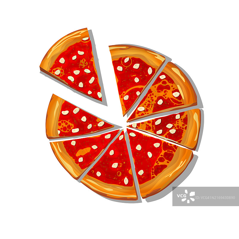 Marinara披萨切片卡通矢量图图片素材