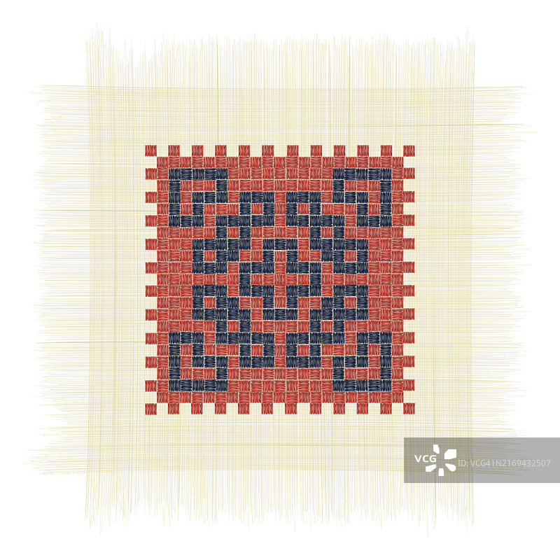 伯利恒瓷砖：巴勒斯坦刺绣Tatreez白色背景图案图片素材