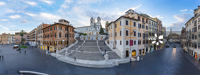 罗马西班牙广场的黎明图片素材