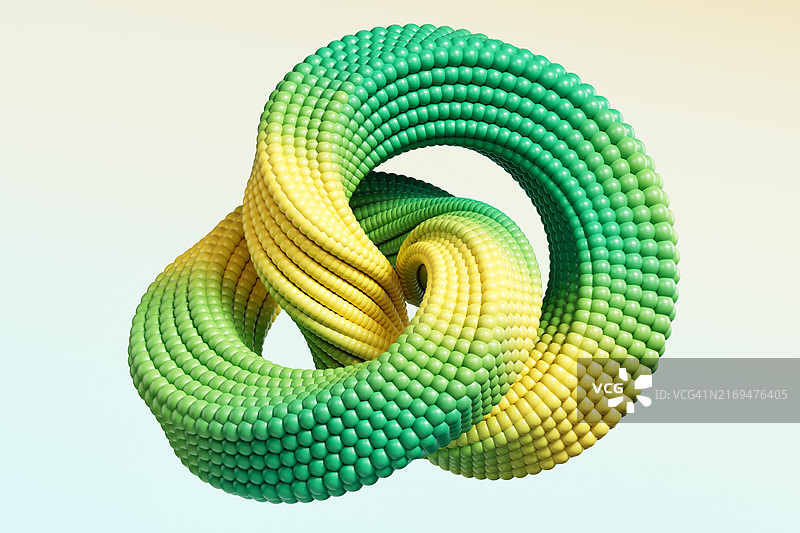 3D彩色环形结构抽象背景：可持续的未来，技术与生态的融合图片素材
