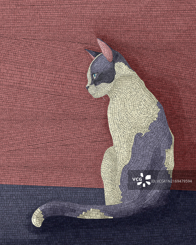 斑点猫马赛克矢量图图片素材