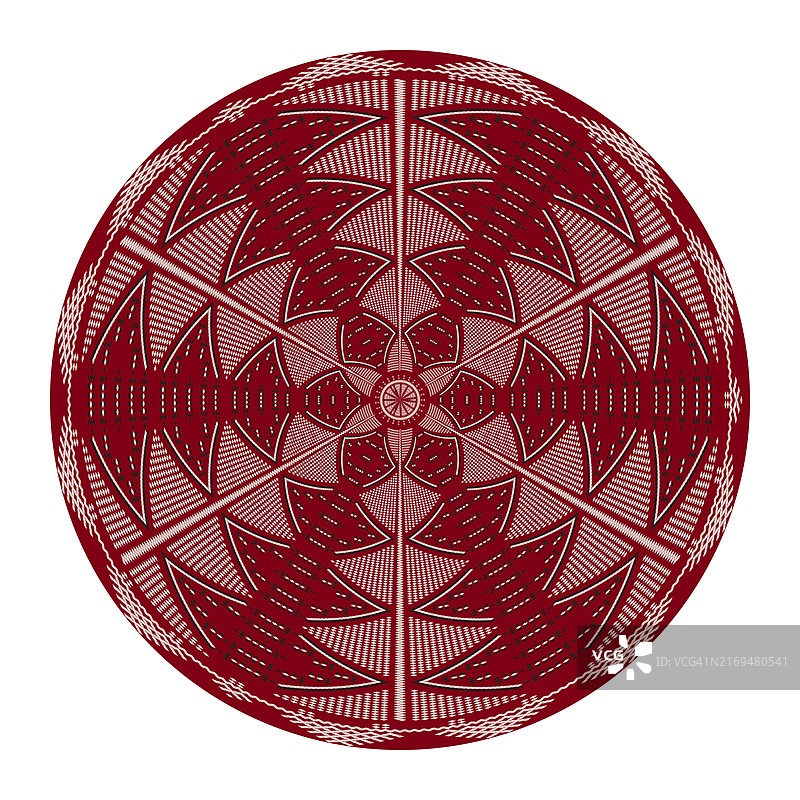 突尼斯刺绣灵感圆形设计元素矢量模板图片素材