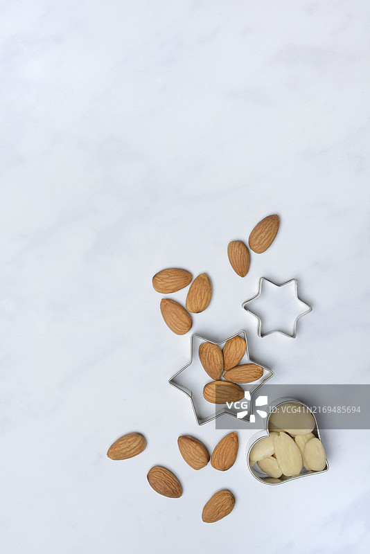 杏仁与饼干切割器，杏仁果仁图片素材