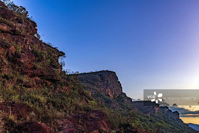 米纳斯吉拉斯州拉夫拉斯诺瓦斯日落山脉图片素材