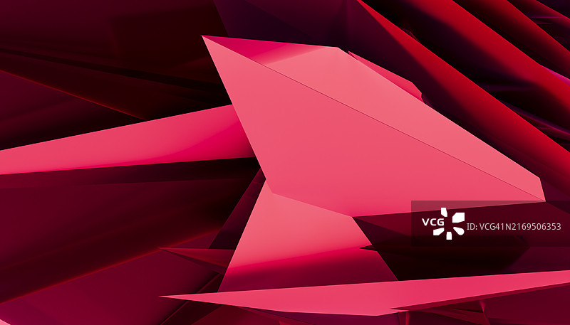 红色三角形抽象剪裁三维渲染图图片素材