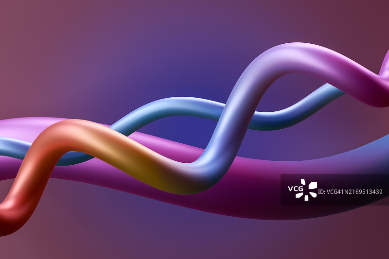 抽象彩色弯曲形状图片素材