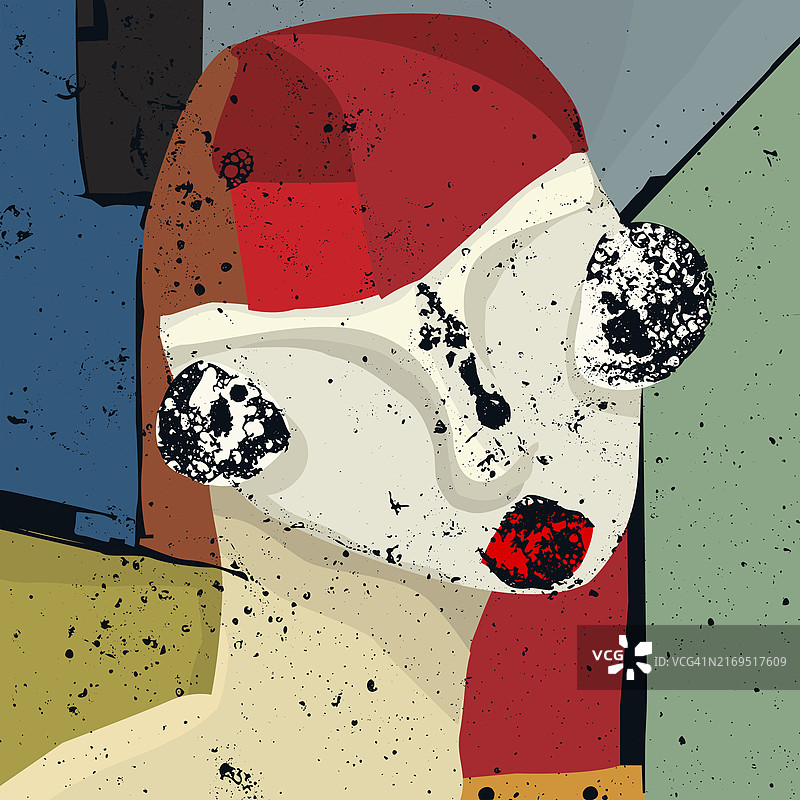 女性形象抽象艺术Grunge风格矢量插画图片素材