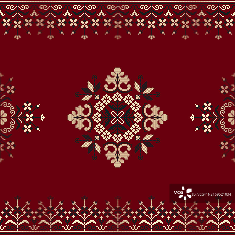 波兰传统刺绣矢量图案图片素材