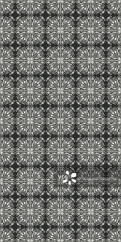 装饰新艺术风格花卉印花无缝矢量图案图片素材