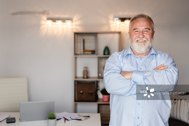 办公室里快乐成功的商人肖像图片素材