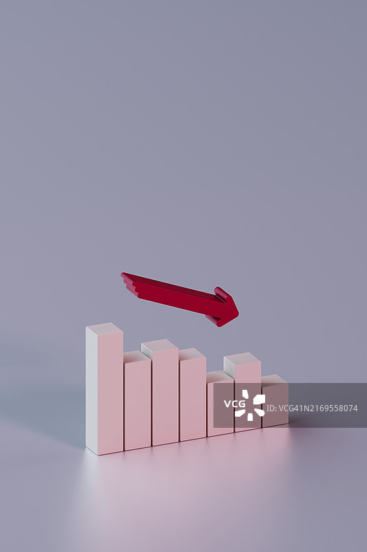 灰色背景上的下降箭头图表图片素材