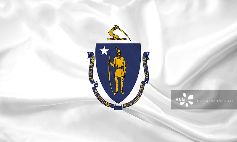 美国马萨诸塞州州旗图片素材