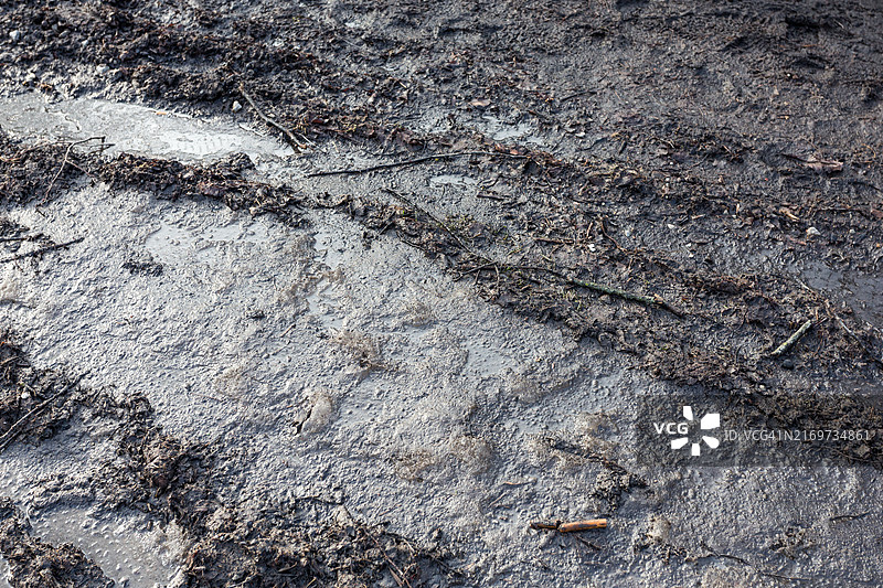 泥泞的土路背景图片素材