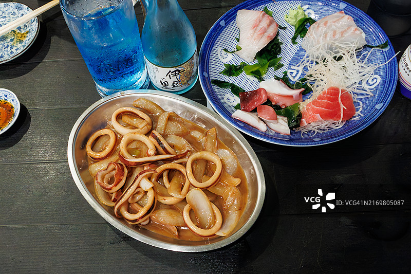 黄油炒枪鱿鱼：南伊豆特色美食图片素材