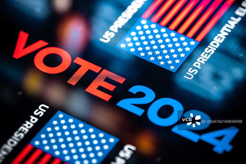 2024年投票：美国总统选举背景，2024年美国大选概念图片素材