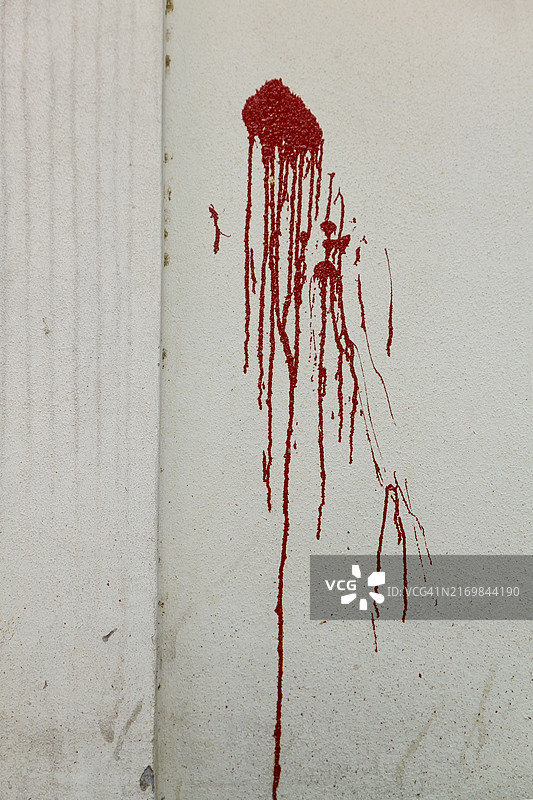 墙上的红色污渍图片素材