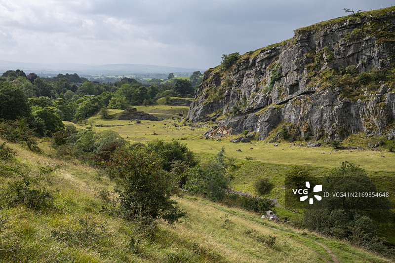 英格兰约克郡山谷英格尔顿的旧采石场图片素材