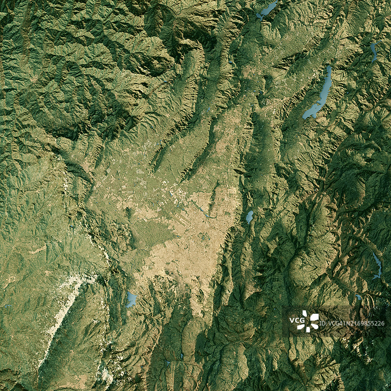 波哥大卫星地形图3D渲染真彩色图片素材