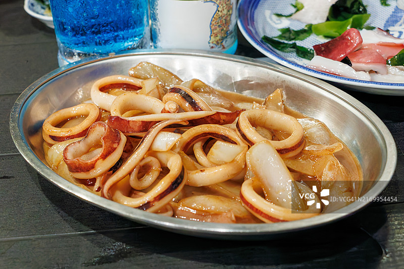 黄油炒枪鱿鱼：南伊豆特色美食图片素材