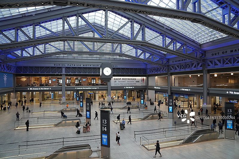 纽约市莫伊尼汉火车站大厅概览图片素材