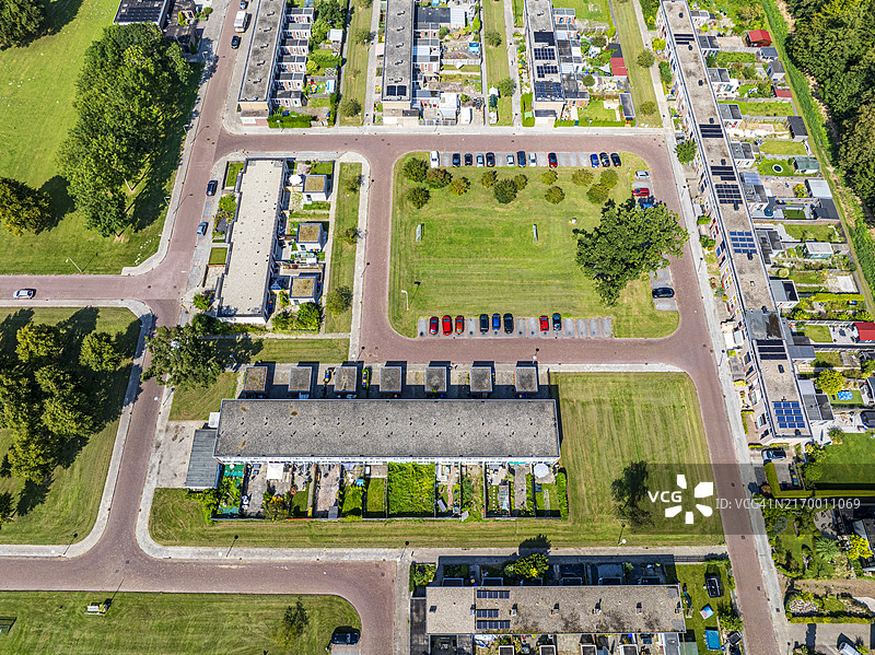 从上方俯瞰东北圩田的纳赫勒村图片素材