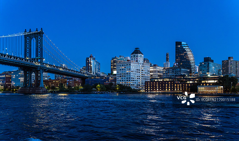 暮光下的DUMBO布鲁克林天际线图片素材