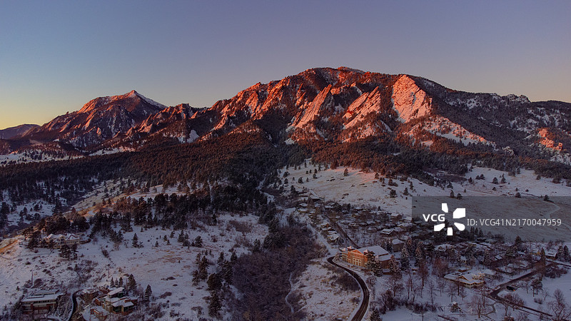科罗拉多州博尔德的冬季图片素材