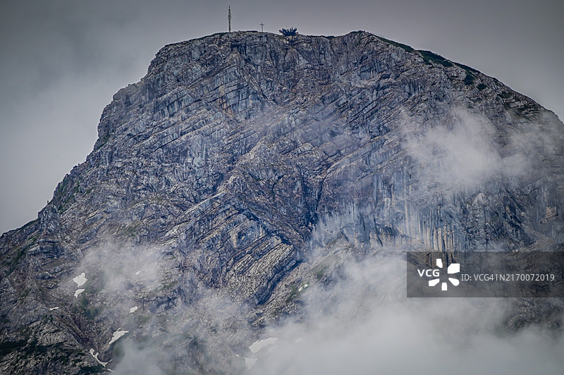 奥地利上特劳恩达赫施泰因山克里彭施泰因山顶“五指”观景台图片素材