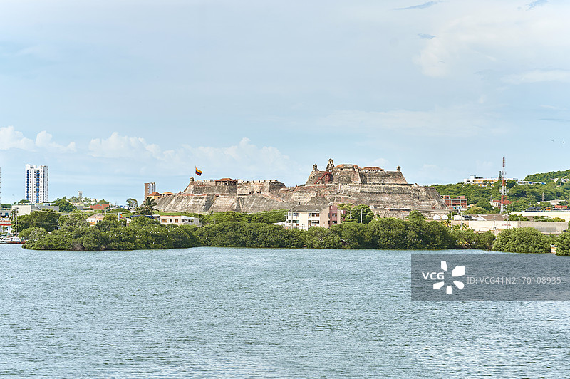 带有城堡的卡塔赫纳风光图片素材