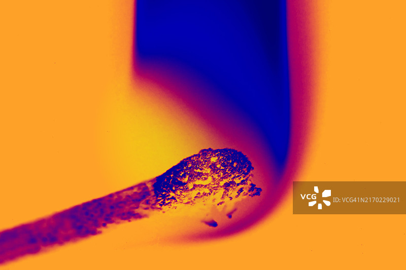 燃烧的火柴红外热效应图片素材