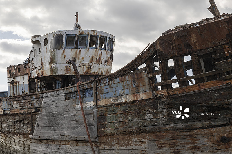 法国卡马雷旧渔船图片素材