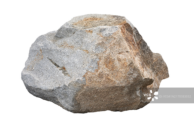 白色背景上的粗糙石头图片素材
