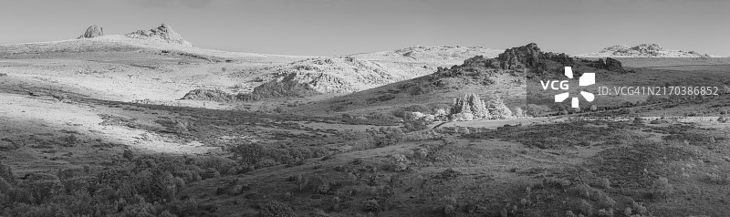 达特穆尔马纳顿附近的海托、洪托和山谷的红外全景图图片素材