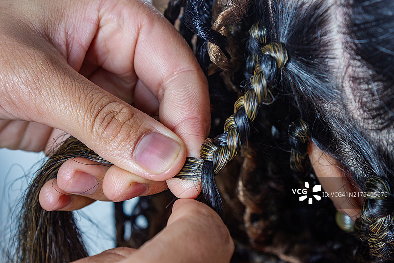 用人造头发编织的直发图片素材
