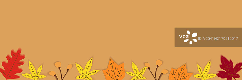 秋季树叶横幅模板图片素材