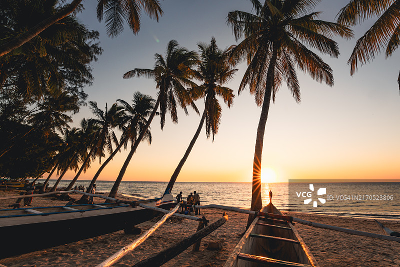 伊法蒂，日落时分的海滩图片素材