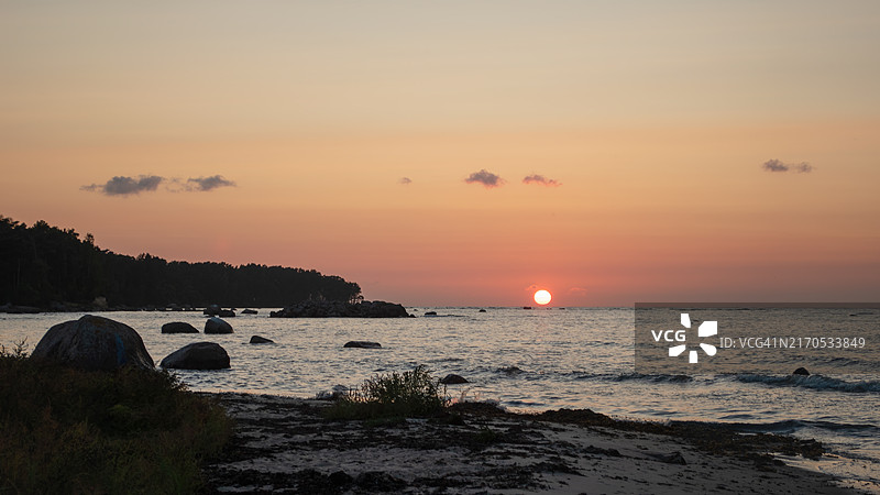 日落时分的海景风光图片素材