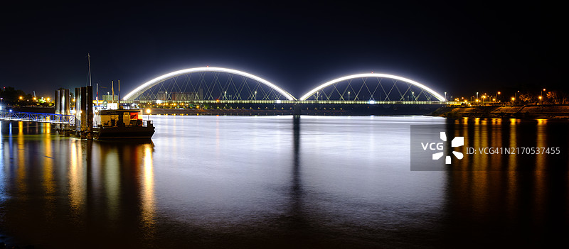 夜晚河流美景图片素材