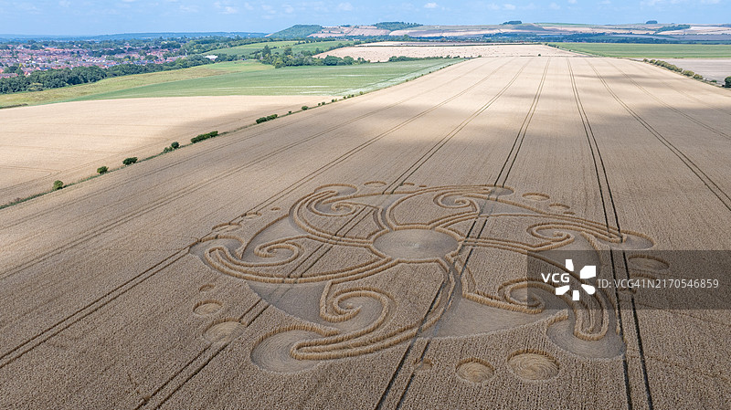 俯瞰英国迪韦齐斯农田图片素材