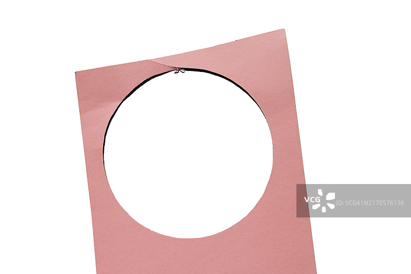 白色背景上的纸片圆形边框图片素材
