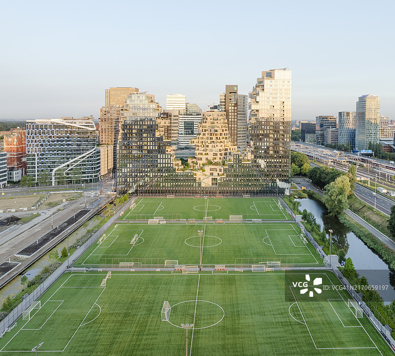 阿姆斯特丹天际线的高空景观图片素材