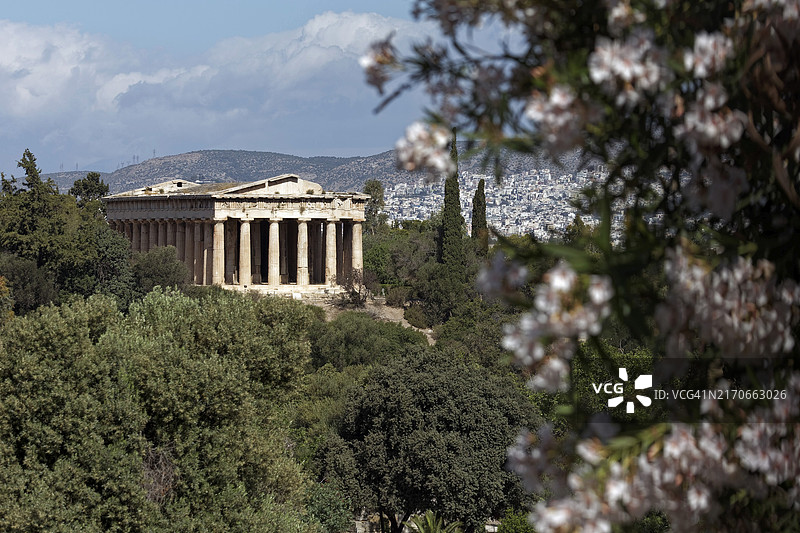 希腊雅典阿戈拉铁匠之神赫菲斯托斯神庙景色图片素材