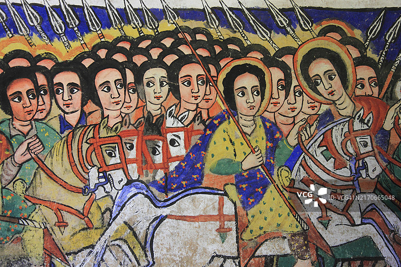 阿哈姆拉地区，塔纳湖泽吉半岛上的阿佐亚·玛利亚圆形教堂，埃塞俄比亚，非洲图片素材