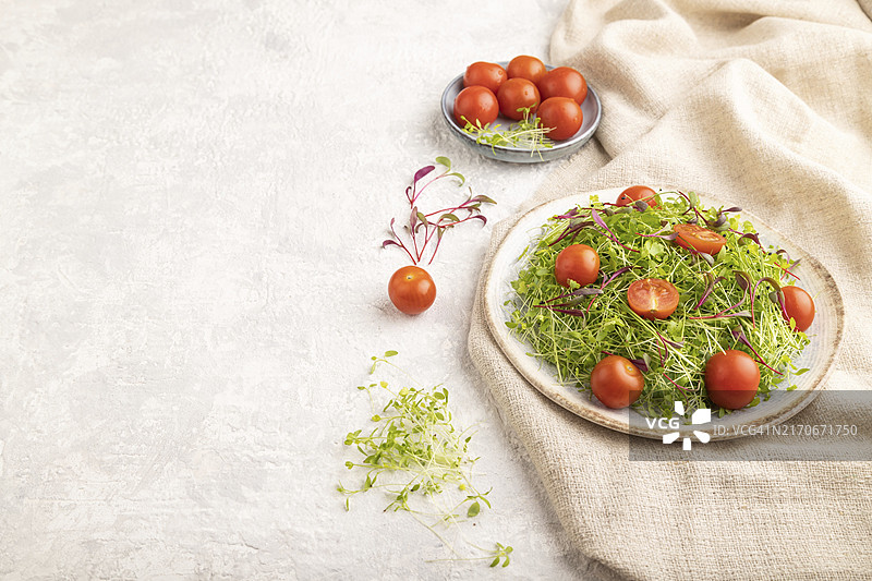 番茄、芹菜、洋葱苗蔬菜沙拉图片素材