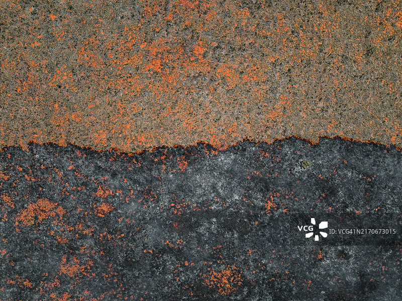 澳大利亚内陆灌木丛蔓延的许可燃烧正上方的无人机图像，西澳大利亚皮尔巴拉图片素材