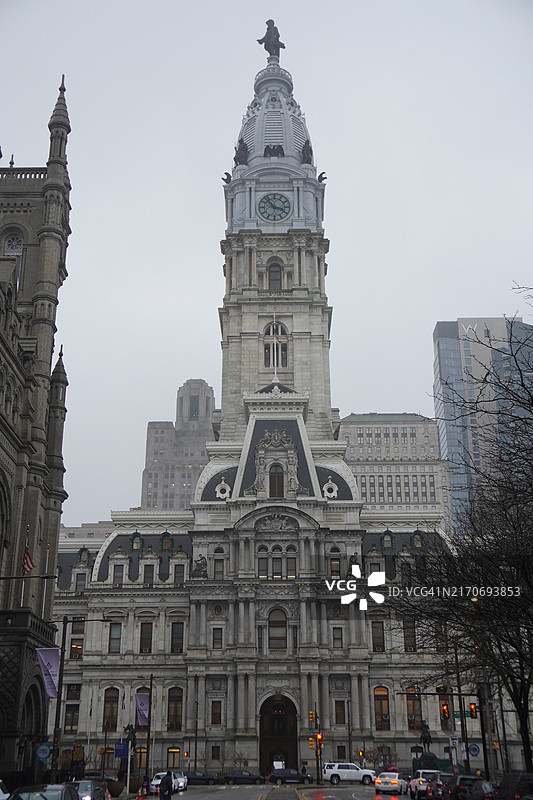 美国费城费城市政厅全景图片素材