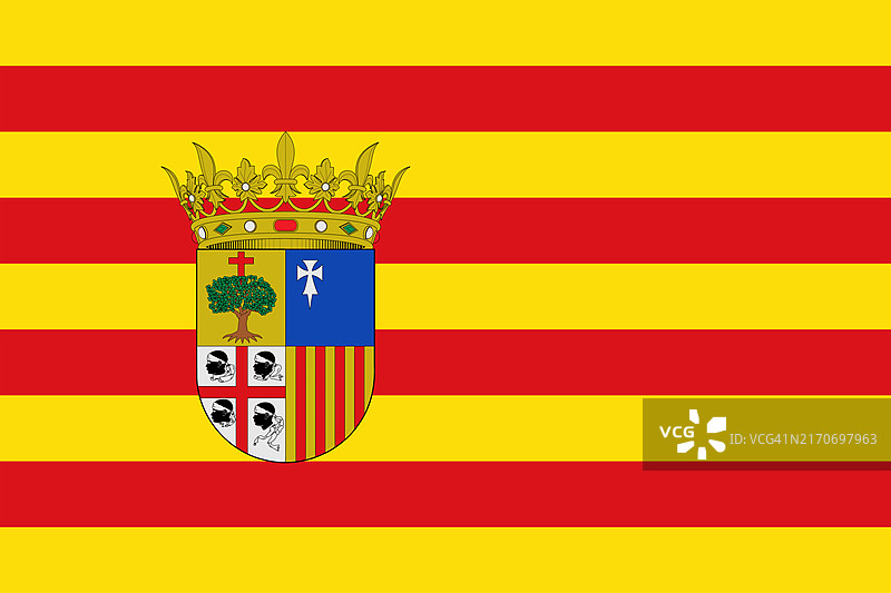 西班牙阿拉贡旗帜图片素材